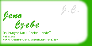 jeno czebe business card